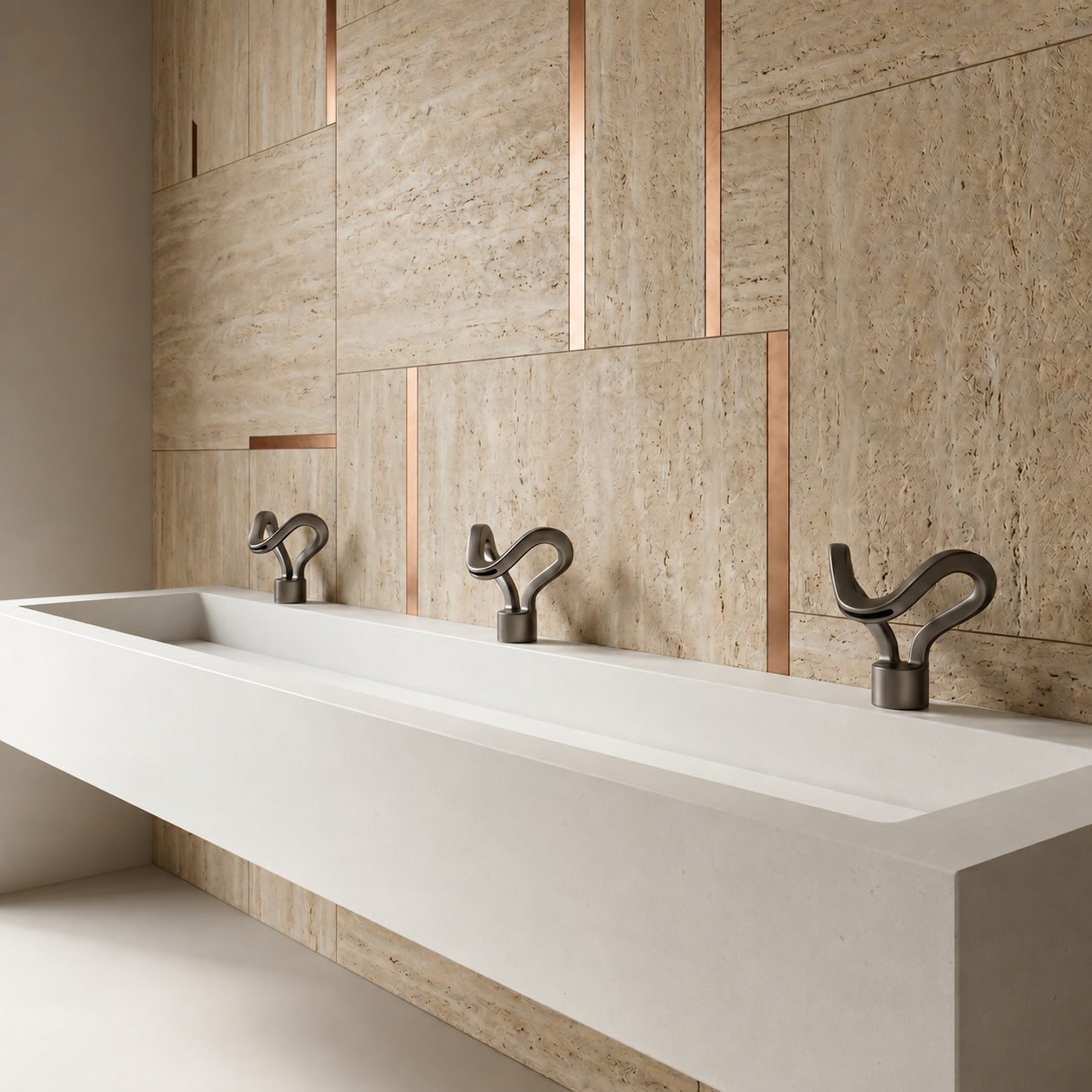 Commercial touchless faucets for stadium and arena restrooms